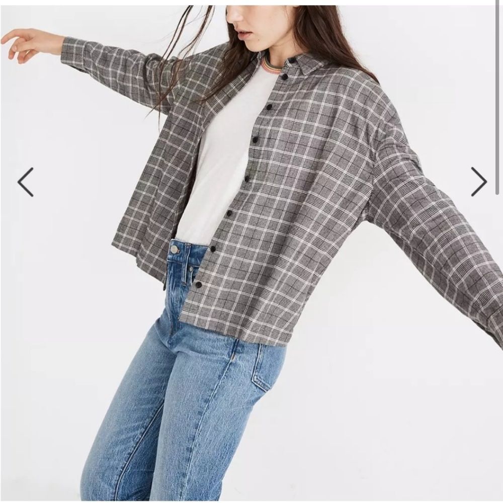 Madewell Plaid Westlake‎ Shirt Button Up Gray S